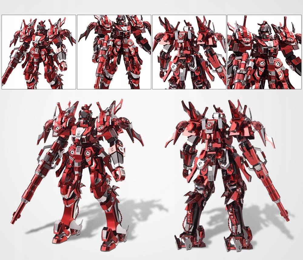 Piececool Puzzle Metalowe Model 3D - Mech Czerwony Grzmot Stan opakowania oryginalne