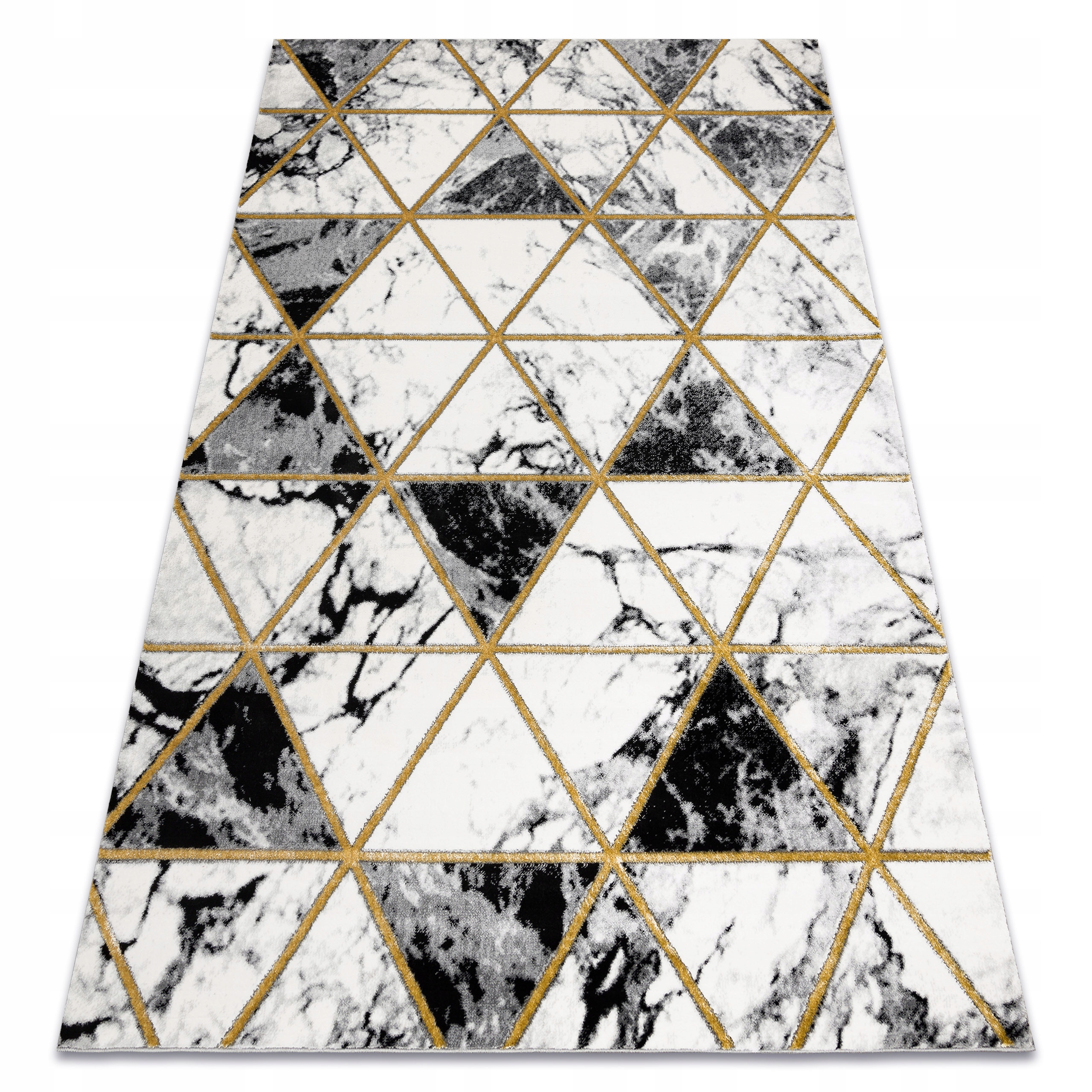 Stylowy Dywan 240x330cm Marmur czarny/złoty #AF348