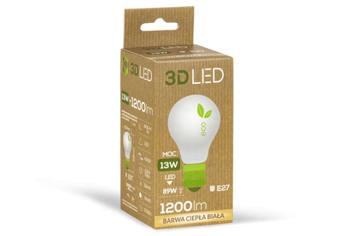

Żarówka Led 3LED E27 13W 230V biała ciepła