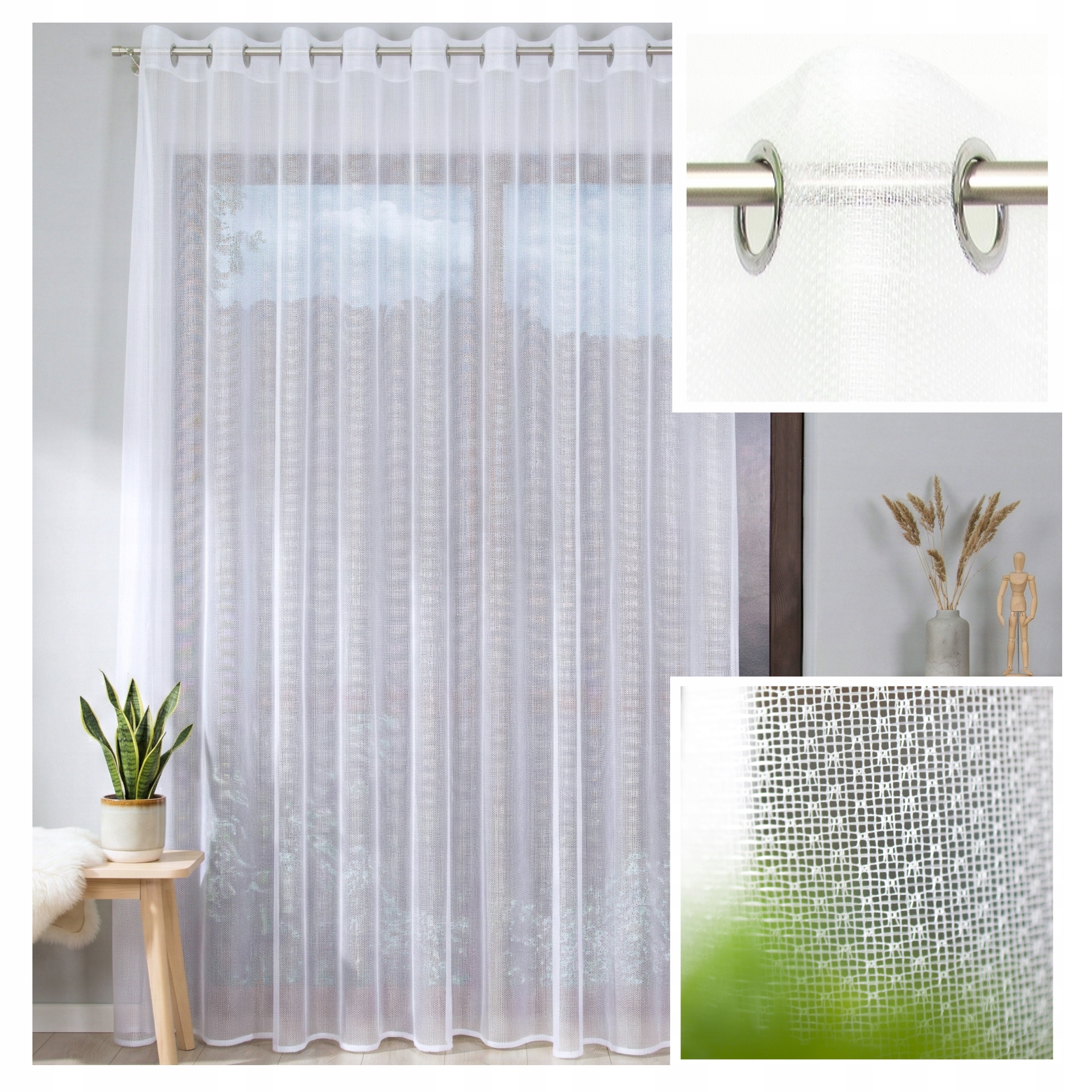 Hotová Záclona Skandinávský Žakár Sonia Bez Žehlení 500x235 Průchodek