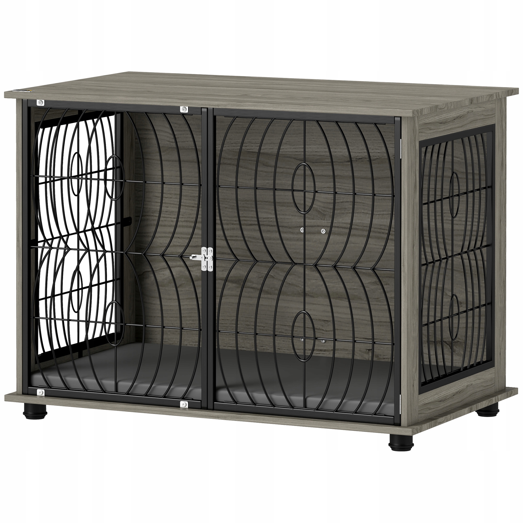 Klec pro psy PawHut s polštářem, šedá, 100 x 60 x 73,5 cm