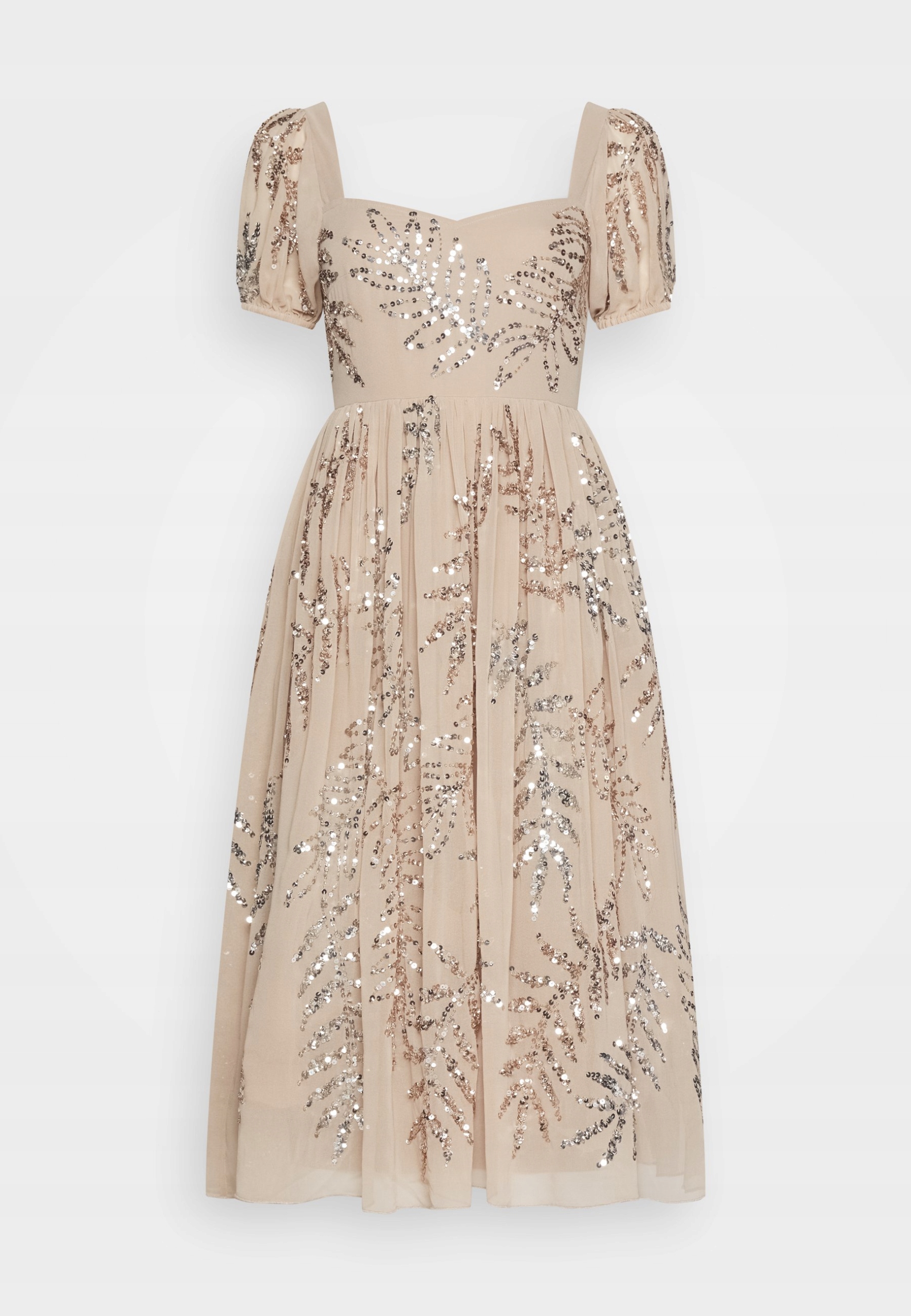 Sukienka nude z cyrkoniamii Maya Delux 38