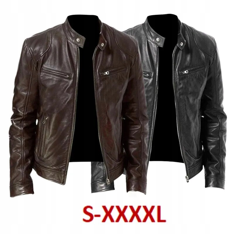 Fashion Vintage Leather Short Jacket Autumn Windpr Materiał dominujący poliester