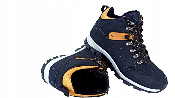 MEGA BUTY ZIMOWE OCIEPLANE ŚNIEGOWCE TREKING SPORT Materiał zewnętrzny skóra ekologiczna