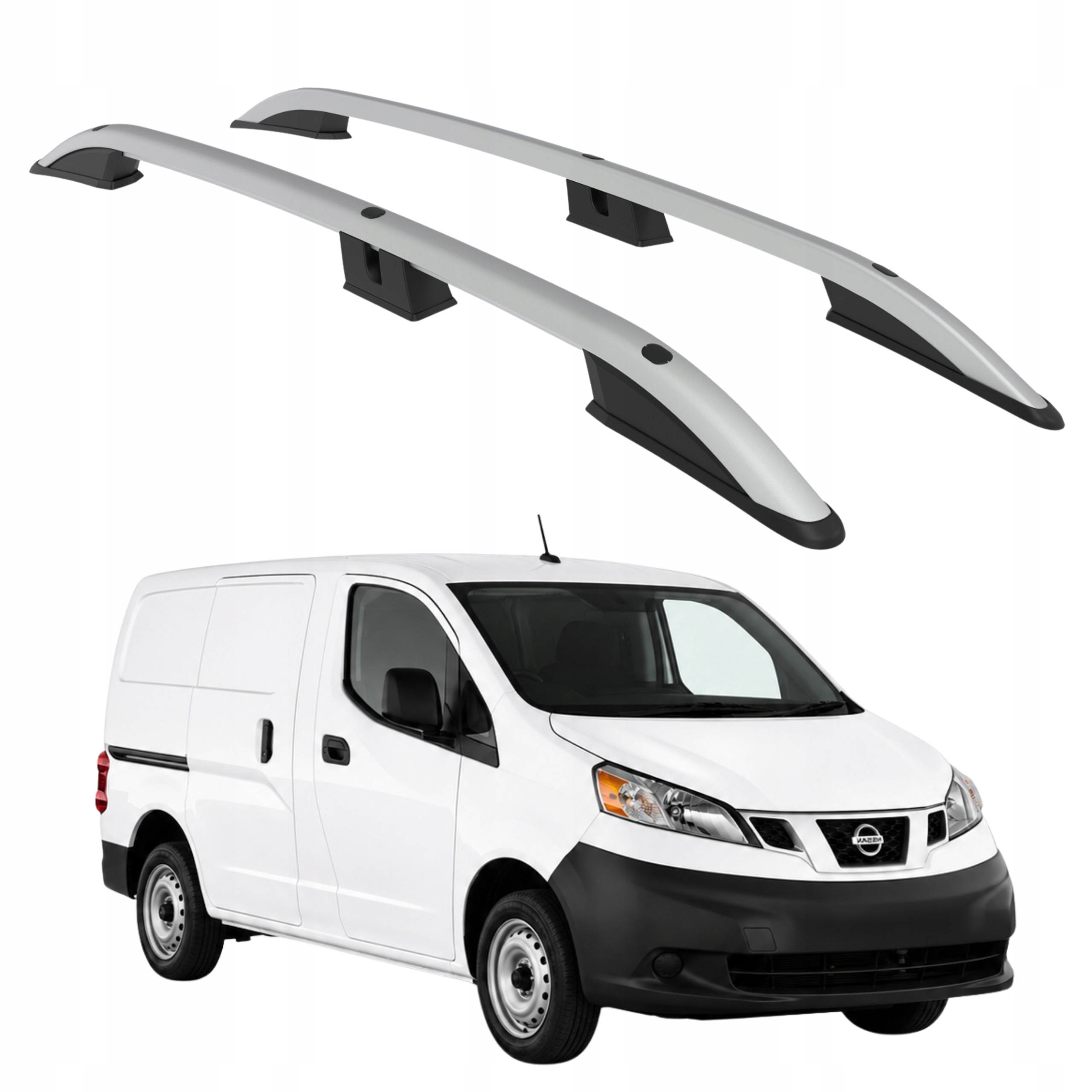 Střešní nosiče pro Nissan NV200 od roku 2009 do roku 2022, hliníkové, lehké, stříbrné