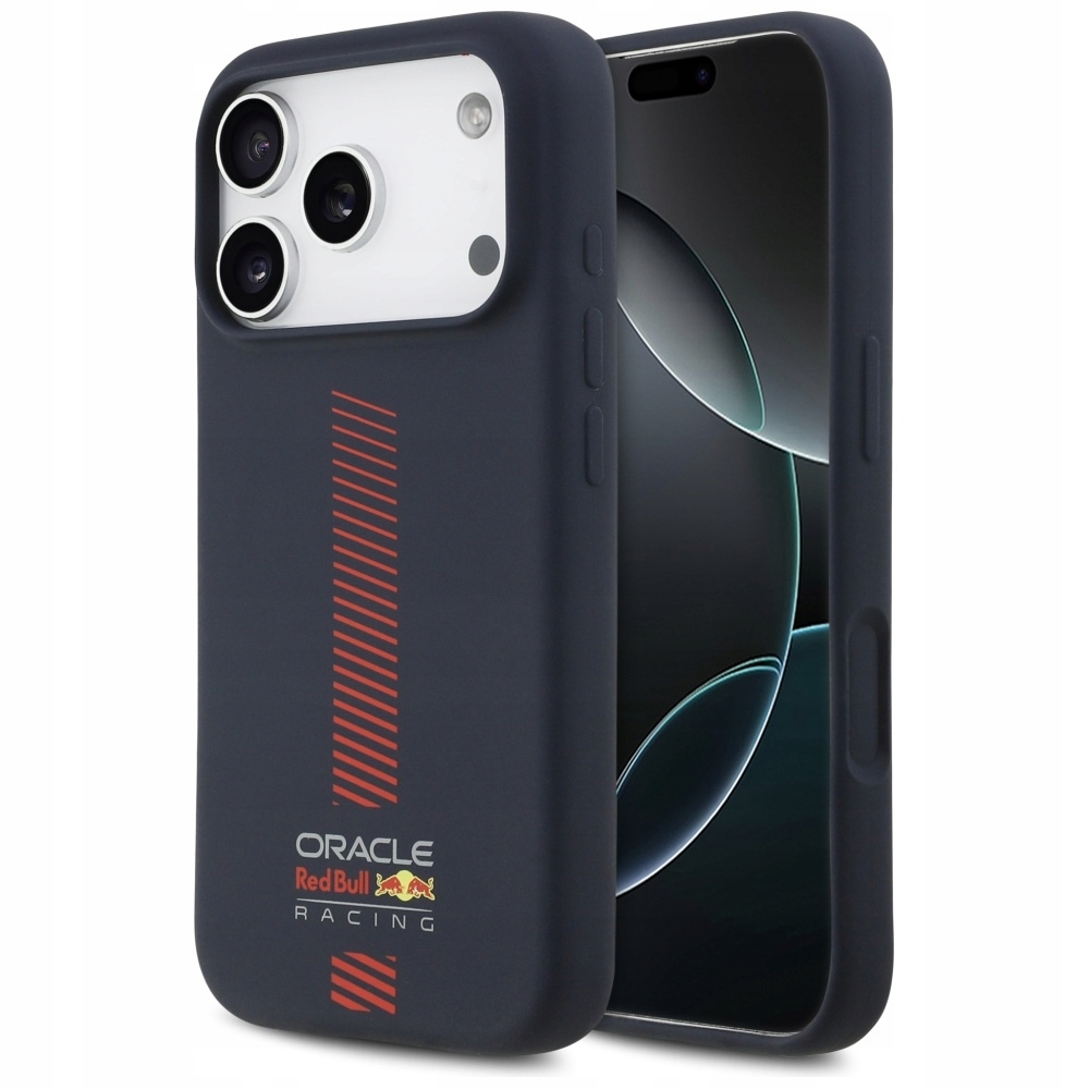 Pouzdro Red Bull Silicone Powerbar MagSafe pro iPhone 17 Pro, tmavě modré