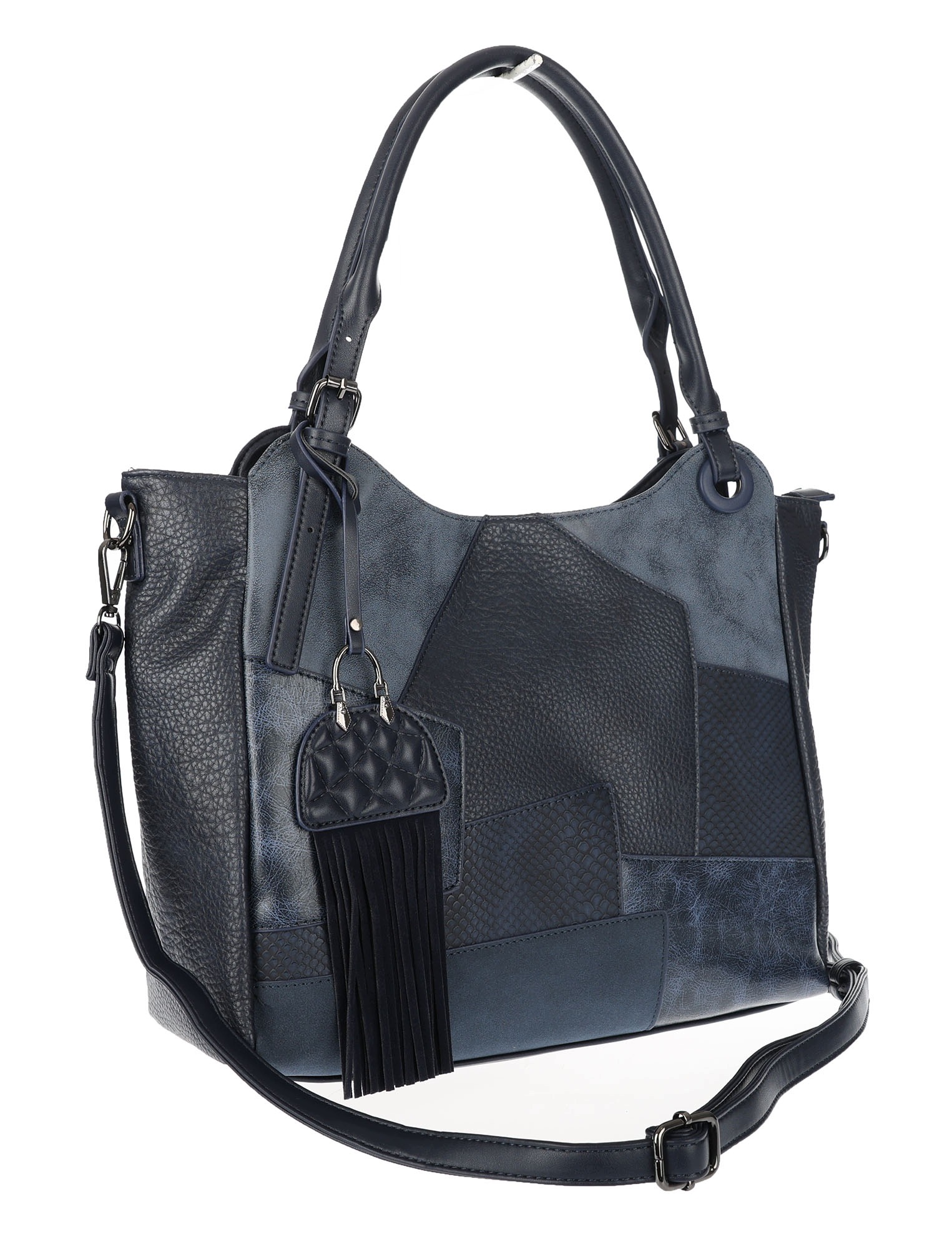 Dámská shopper kabelka A4 prostorná elegantní taška do práce MC809 Tmavě modrá