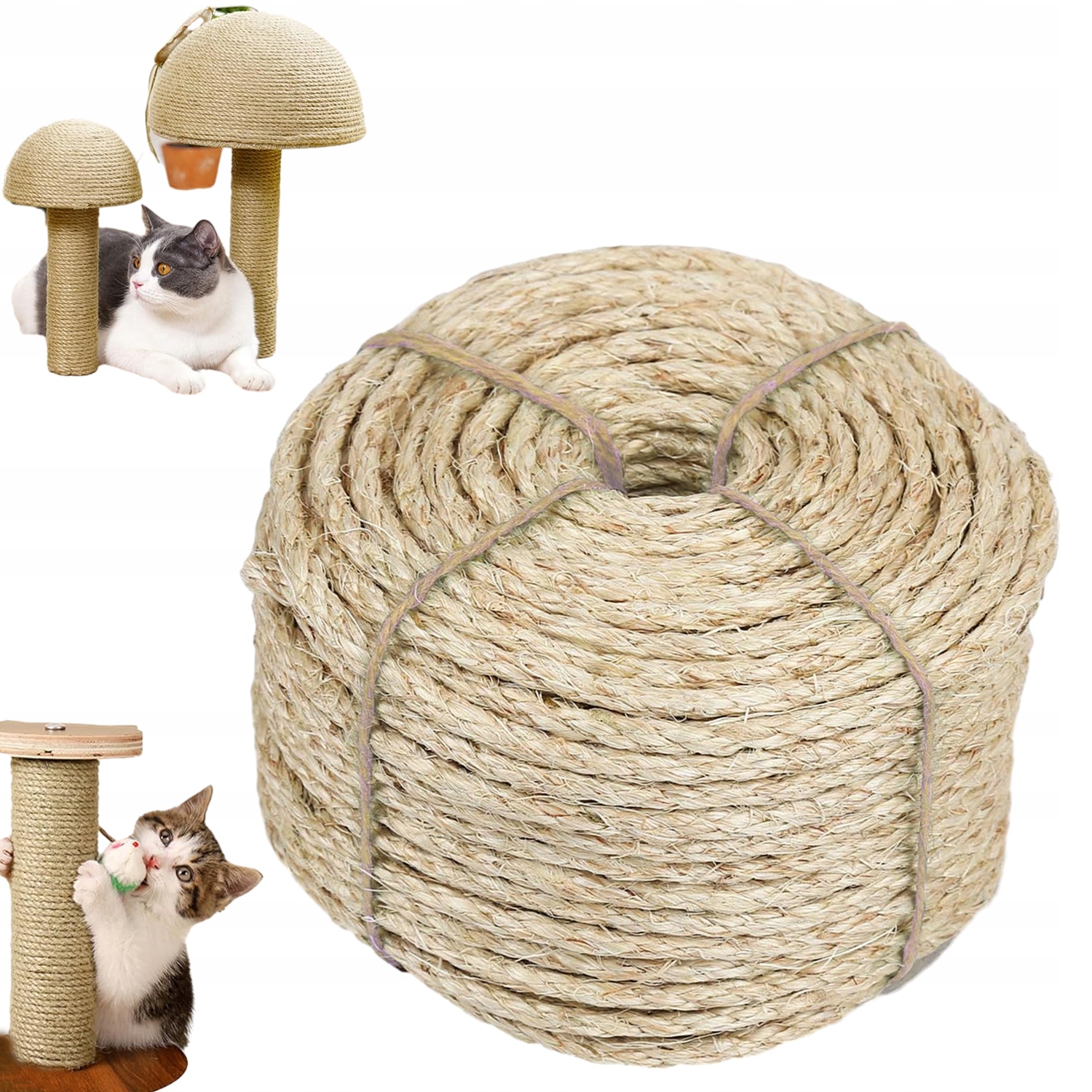 Jutové Lano 8 MM 100 M Pro Dekorativní Škrabadlo, Odolné