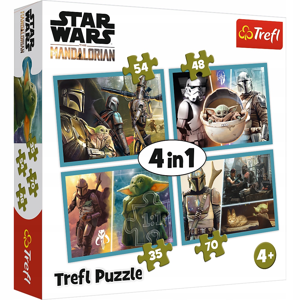 

Puzzle 4w1 Star Wars Mandalorian Yoda 207 El Trefl