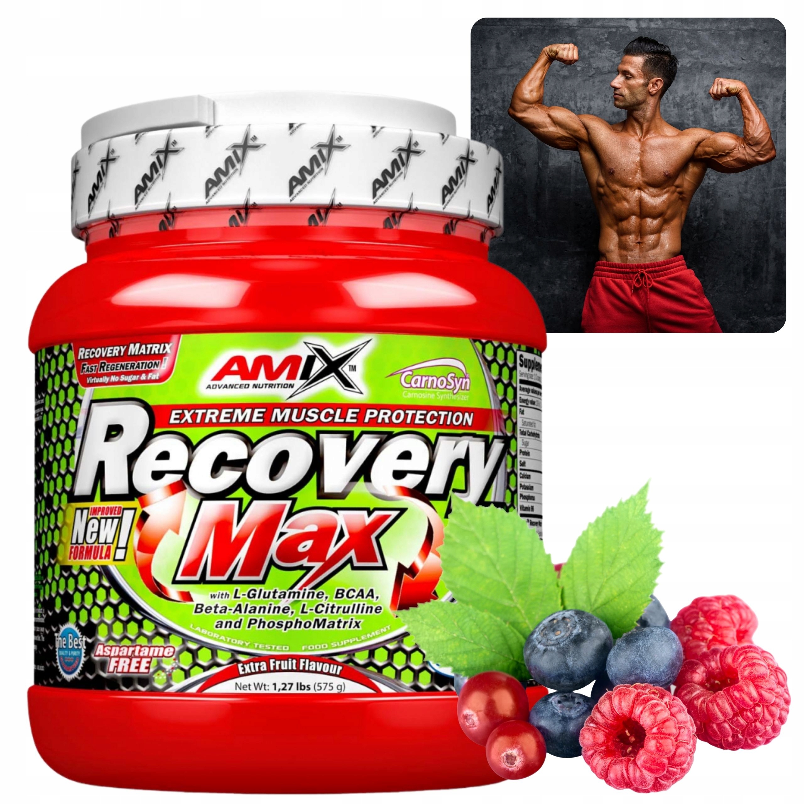 Amix Recovery Max Postworkout Bcaa 2:1:1 Citrulin L Glutamin Ovoce 575 g