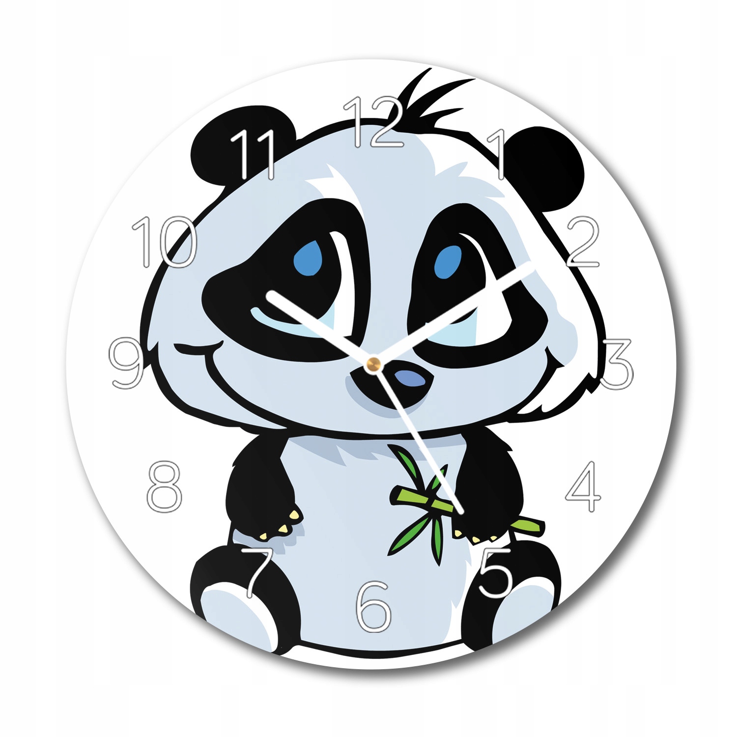 Panda bambusová pohádka na zeď, skleněné hodiny fi 30