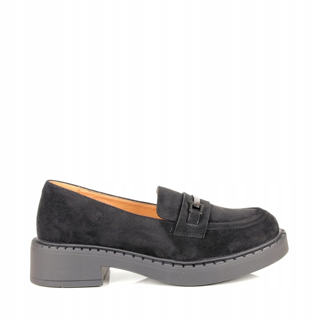 DAMSKIE PÓŁBUTY MOKASYNY MODNE PLATFORMA CZARNE Marka Potocki