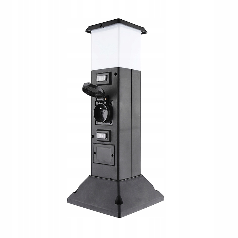 Solight zahradní sloupek IP44 s Led osvětlením, plast, 2 zásuvky, …