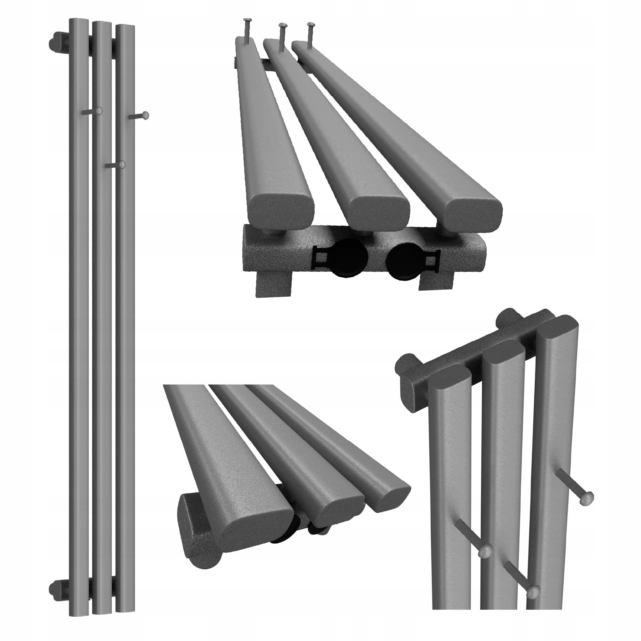 Dekorativní radiátor HORYZONT3 Hook 180x21 antracit