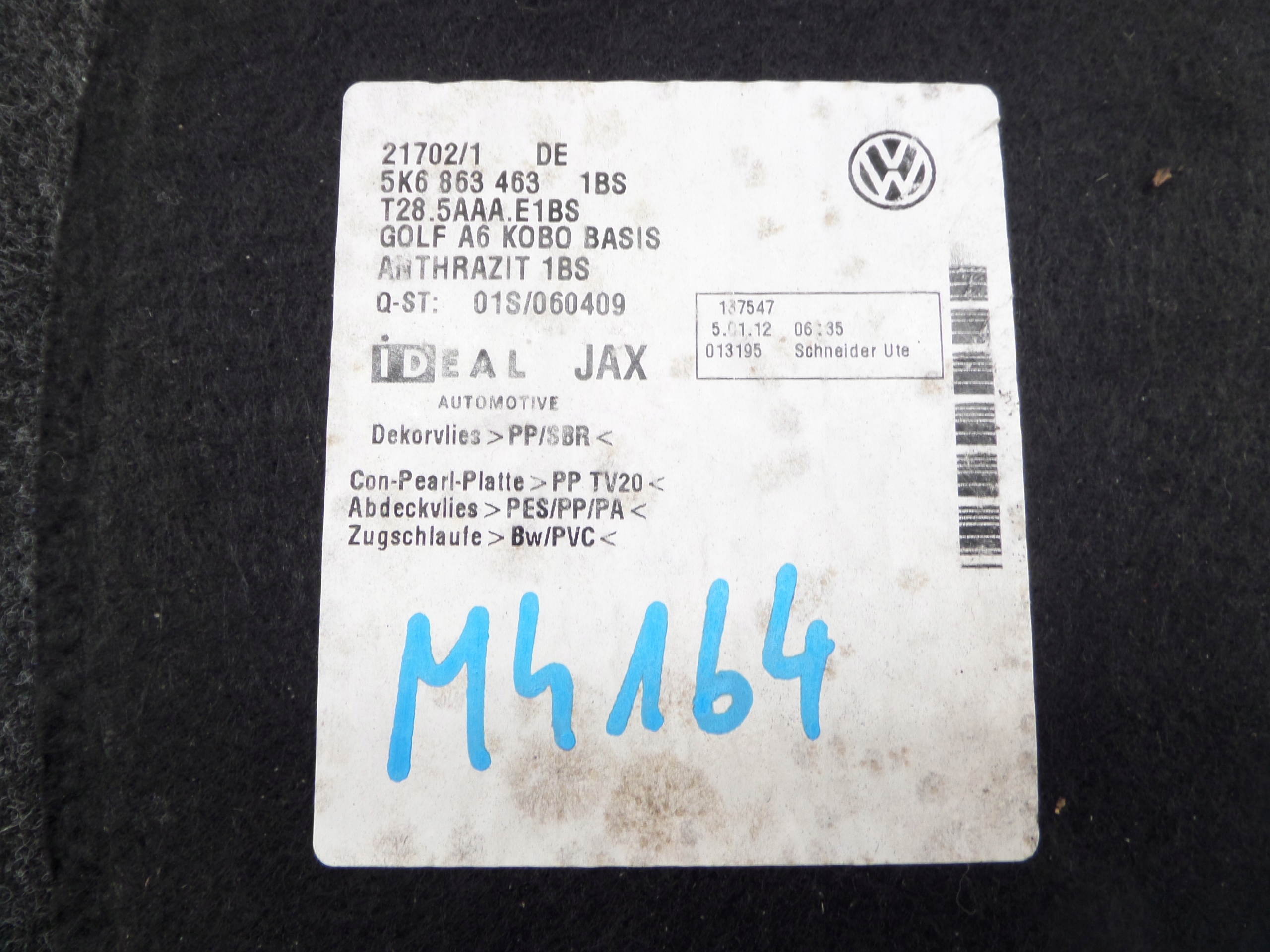 VW GOLF VI 6 11 R mats boot rear part HB 5D