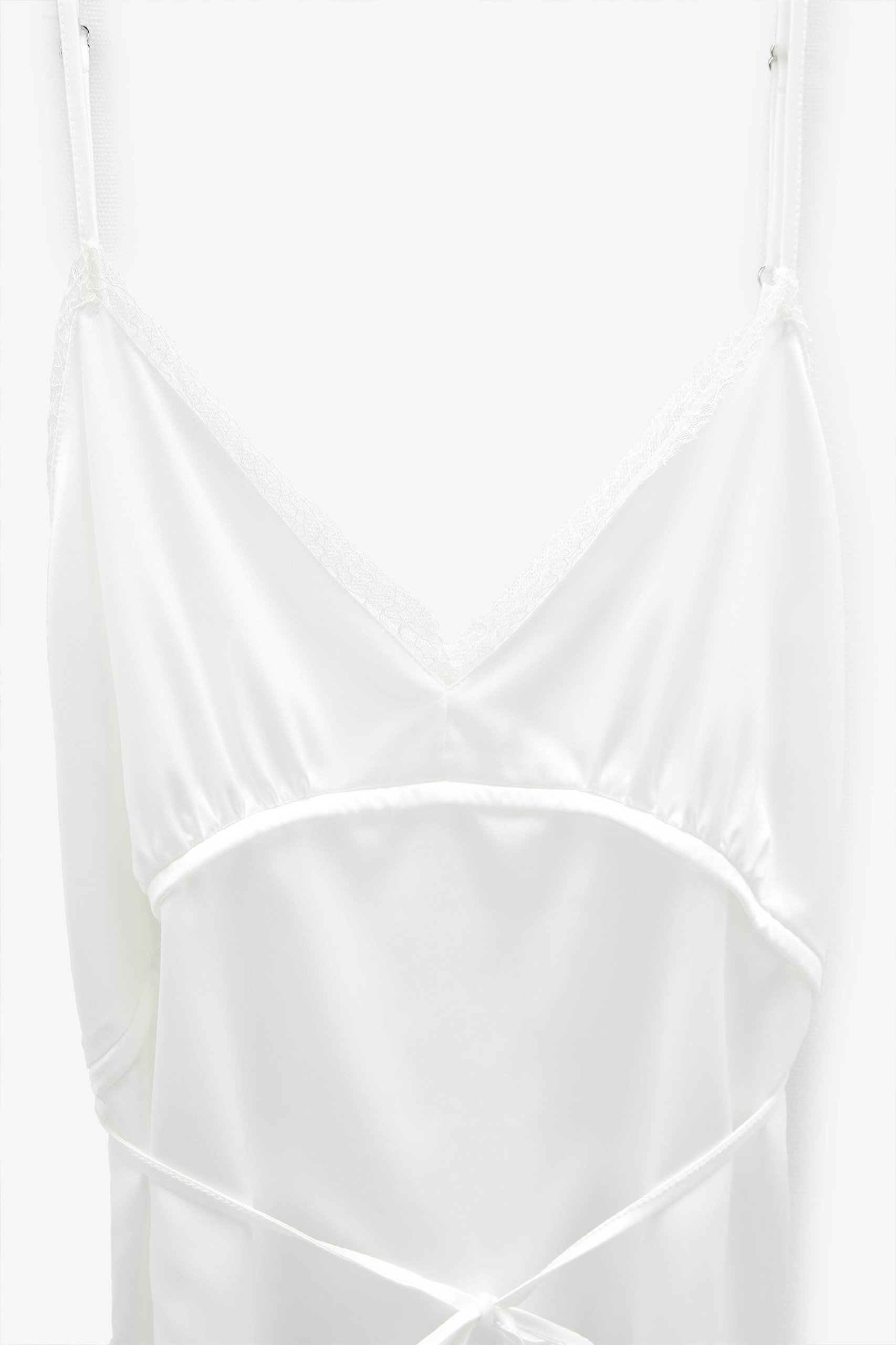 ZARA_KORONKOWY TOP SATYNOWY 2878456 Wzór dominujący bez wzoru