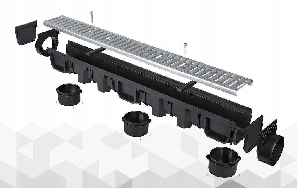 ODWODNIENIE LINIOWE ODPŁYW ZEWNĘTRZNY GARAŻ TARAS PODJAZD OCYNK H105 A15 4m Długość 4 m