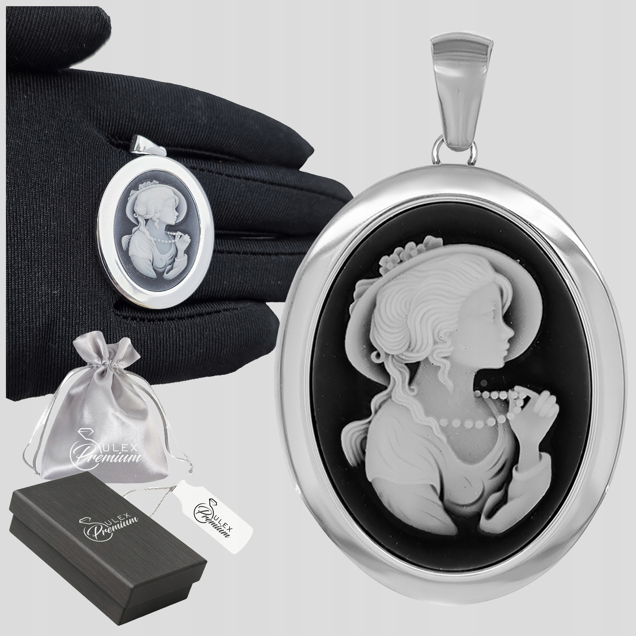 Elegantní stříbrný přívěsek ryzost 925 Přívěsek Kamea Paní Walewska Menší