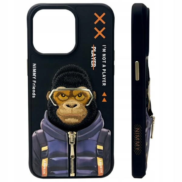 Etui Nimmy Cool&Cute 2. 0 Monkey na iPhone 15 Pro Max czarne Nimmy
