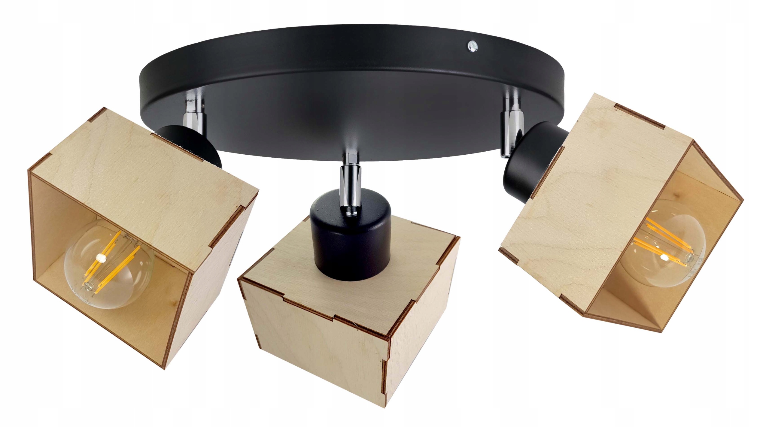 Lampa lustr stropní svítidlo stropní pohyblivý loft Dřevo 3