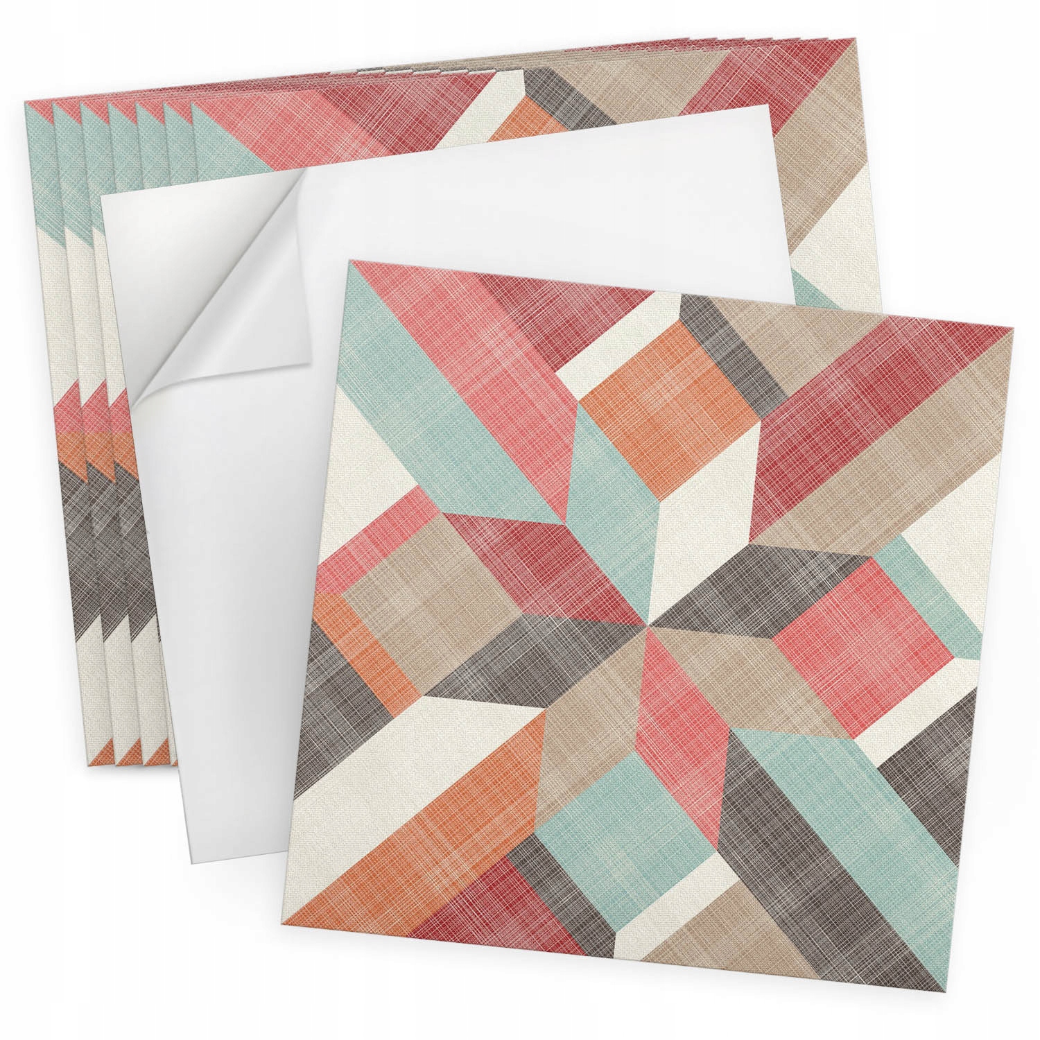 Sada dlaždic Vinyl Pvc 9 ks 30x30 cm Geometrie v barevných tvarech