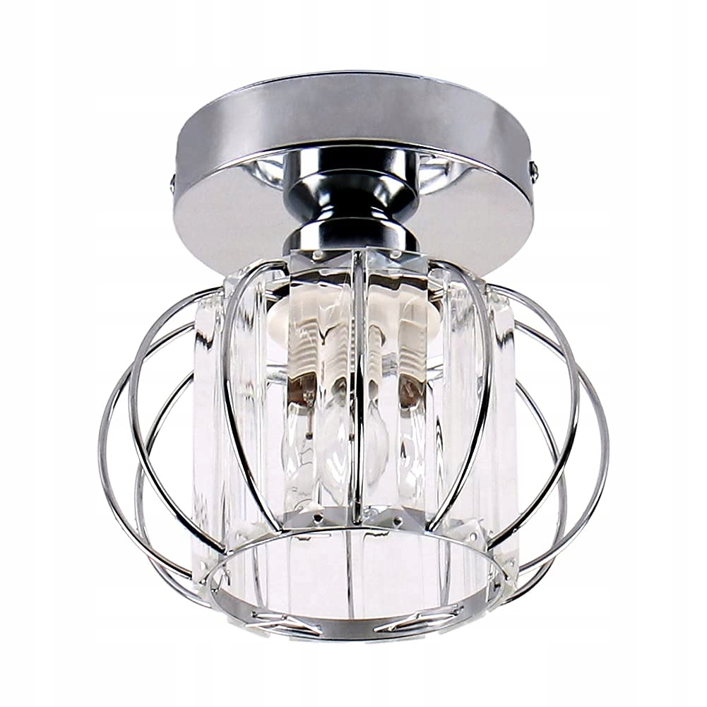 Mały Żyrandol Kryształowy Lampa Kryształowa Sufitowa Chrom Do Salonu