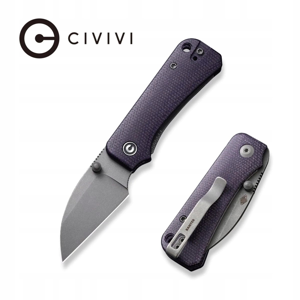 Nóż składany Civivi Baby Banter Wharncliffe Purple (C19068SC-2)