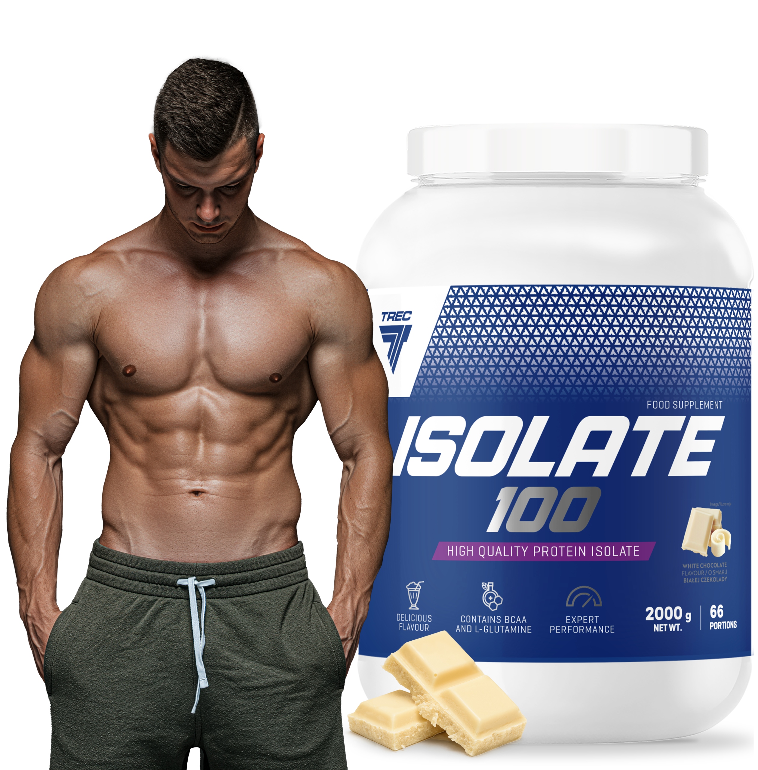 Trec Isolate 100 2000g Wpi Proteinový Izolát Syrovátková Bílá Čokoláda Protein