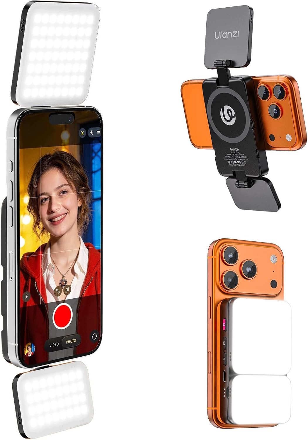 Svítilna pro telefon Ulanzi GL01 GlowUp MagSafe Selfie iPhone CRI97 Černá