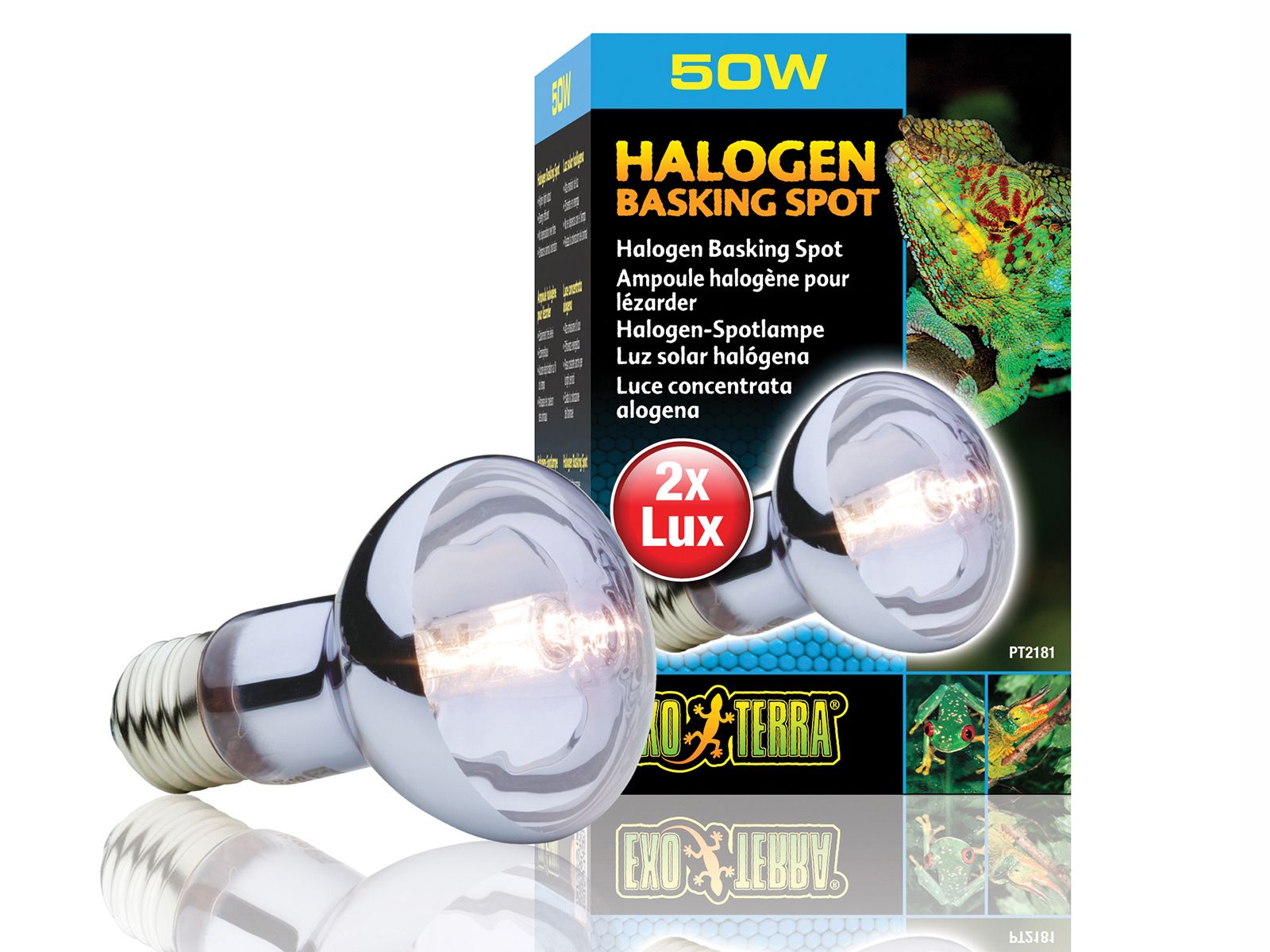 Halogenová žárovka 50W výkonná žárovka pro želvy Basking Spot Exo Terra