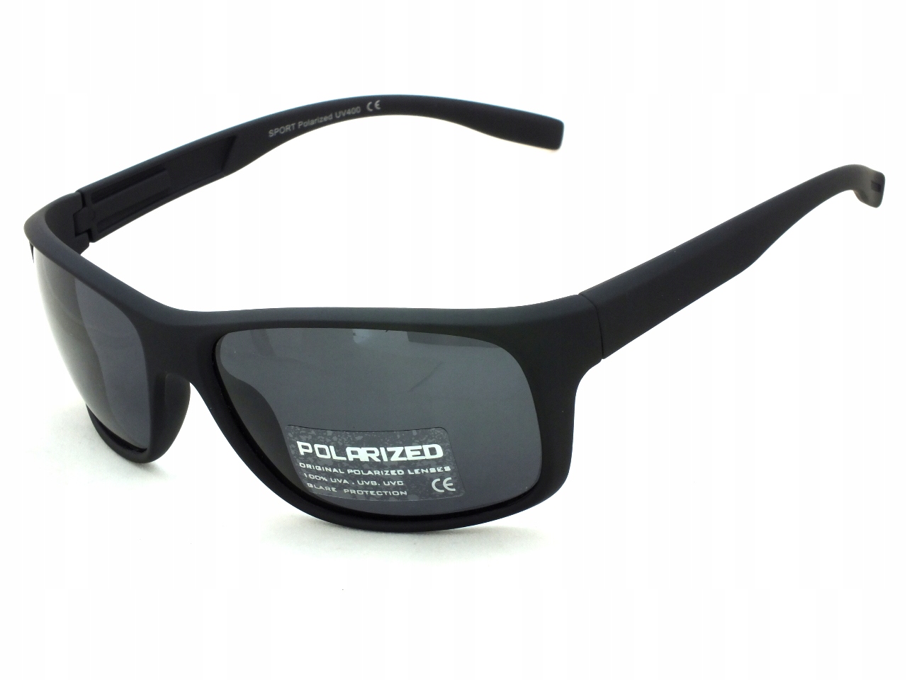 Okulary przeciwsłoneczne z polaryzacją Polarized męskie czarne matowe UV400