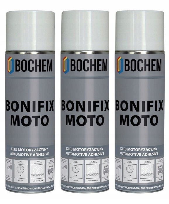 Klej Bonifix Moto (3 Sztuk) Do Podsufitki Samochodowej W Spray Mocny 500ML