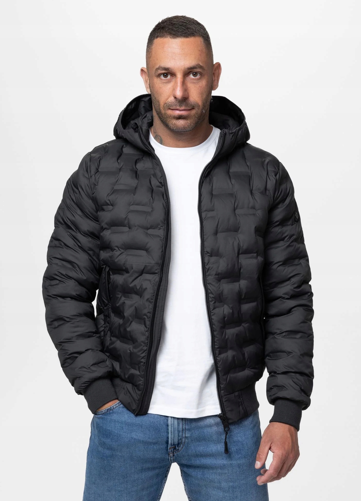 Prošívaná Zimní Bunda Pitbull Fisk, černá, velikost S