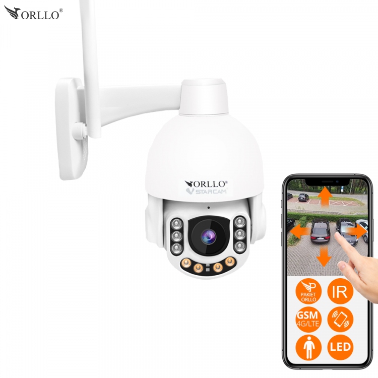 Kamera Zewnętrzna Obrotowa Gsm na Kartę Sim Orllo Z7 4G zoom x5