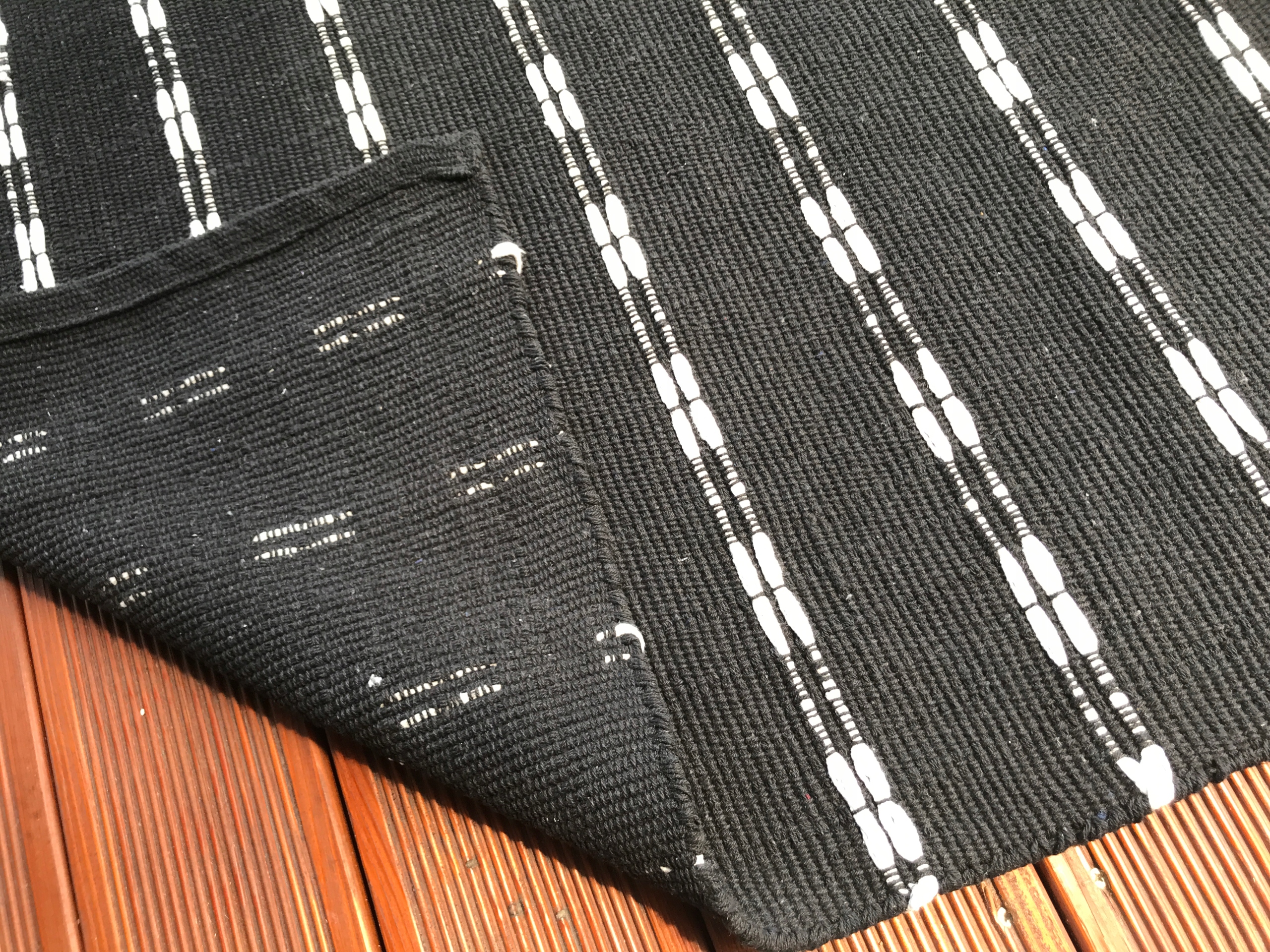 

Dywanik Dywan Tkany Chodnik 70x140 czarny bawełna