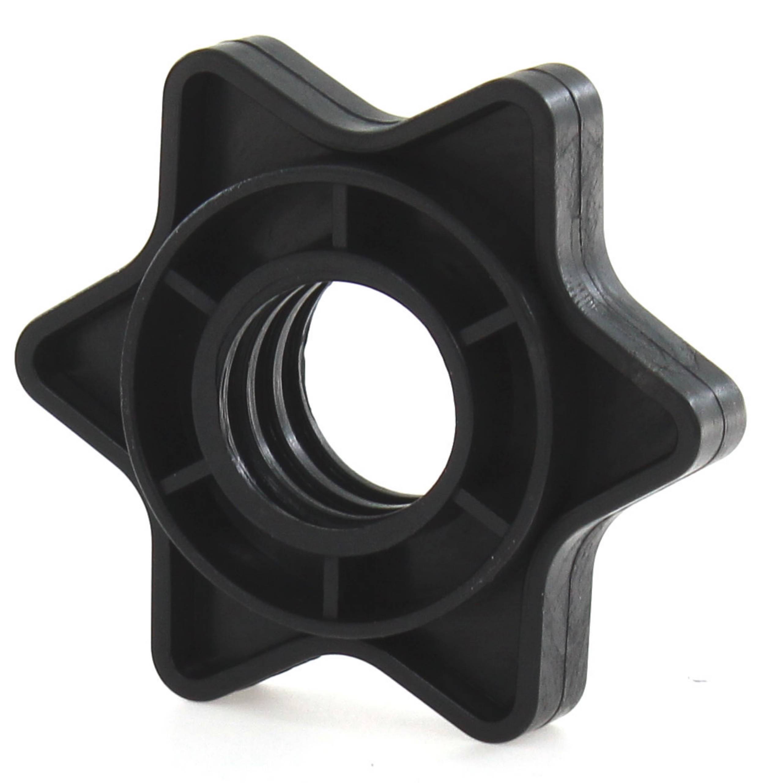 ZACISKI NA GRYF 25MM ŚRUBOWY TWORZYWO GWIAZDOWE CZARNE GWINTOWANE NAKRĘTKI Model H0121