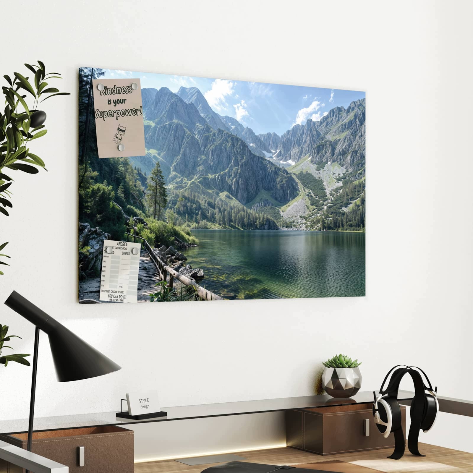 Magnetická tabule Horská krajina Jezero 60 × 40 cm