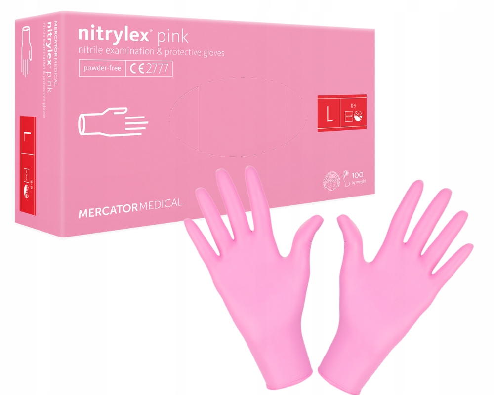 

Rękawice Nitrylowe Nitrylex Pink Różowe L 100 szt.