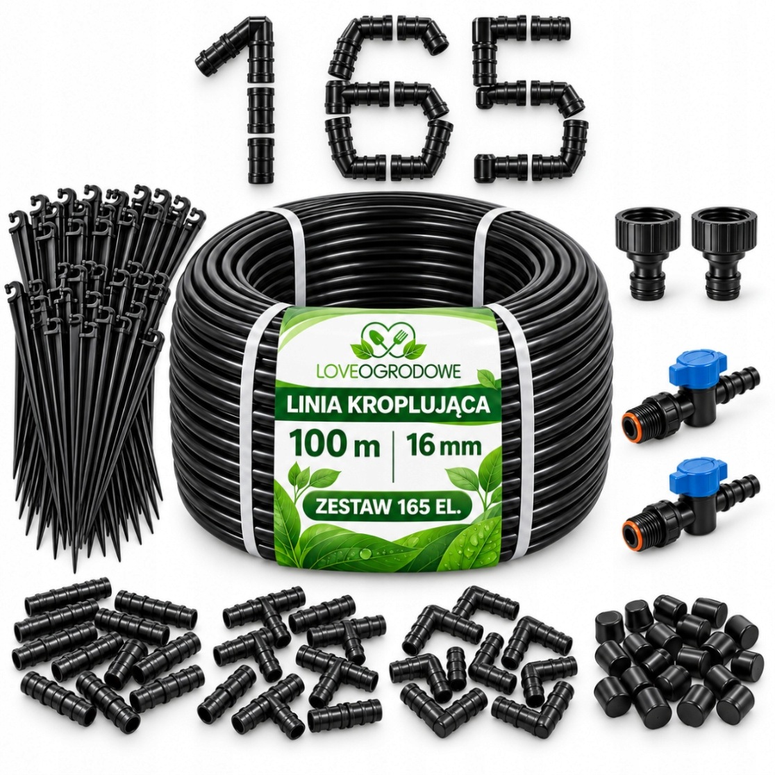 Kapací Zavlažovací Linka S Kompenzací 16 mm 100 m Set 164 El
