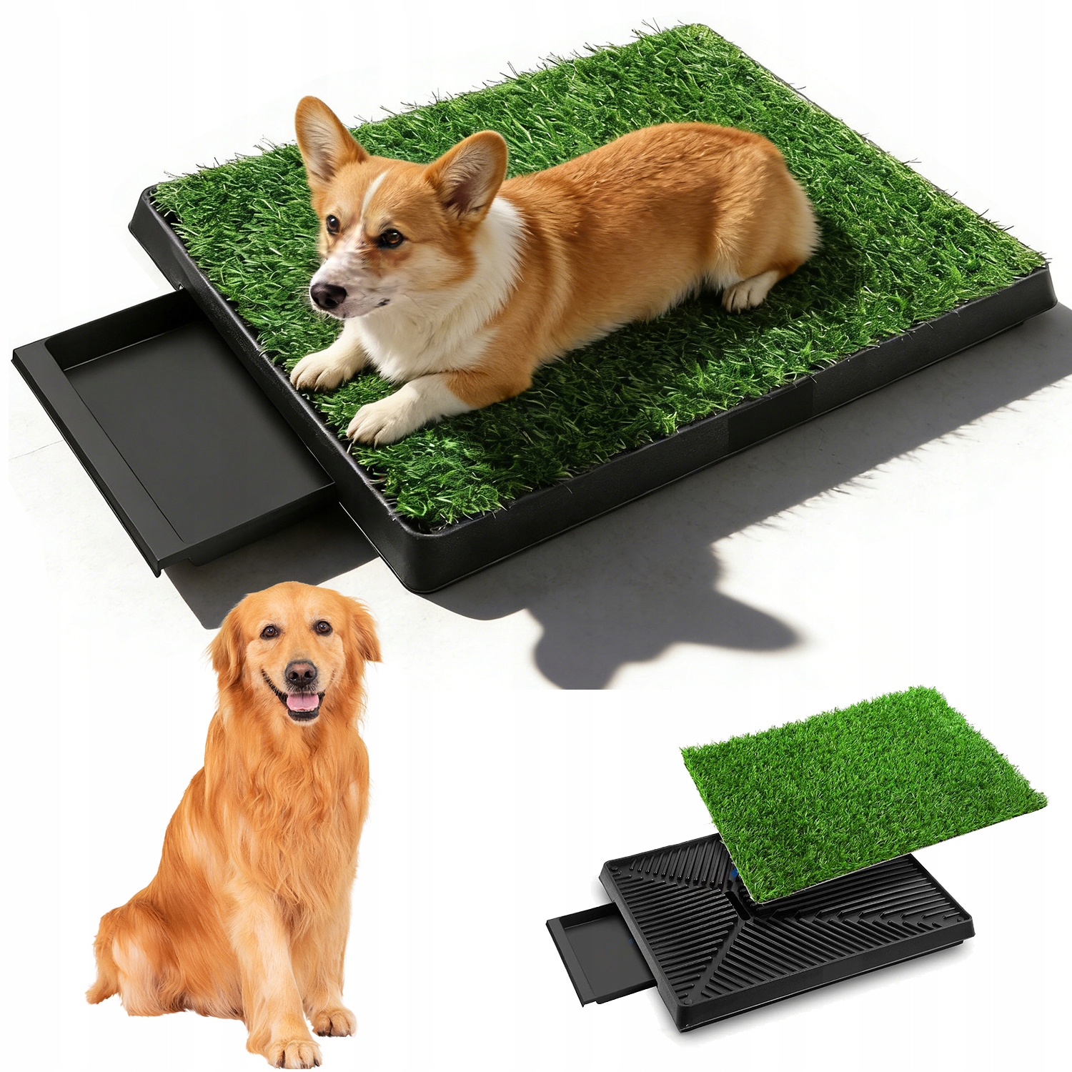 Záchody S Trávou Pro Psa Toaleta 63X50 CM 2 Trávy Pro Trénink Čistoty