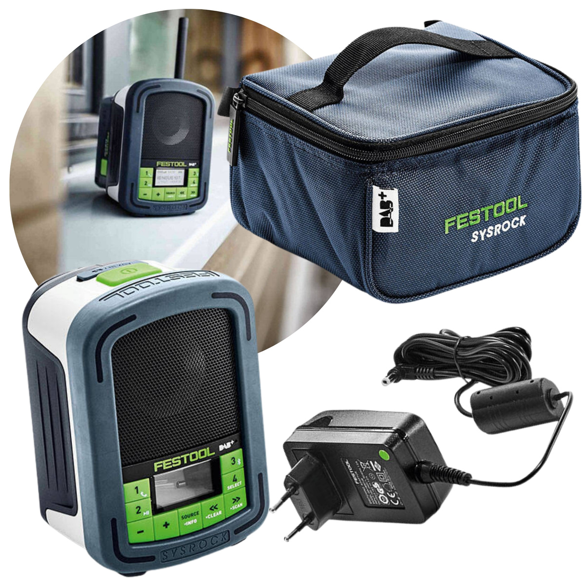 Stavební Rádio Reproduktor Fm Aux Bluetooth Usb Festool Sysrock Br 10 Dab+