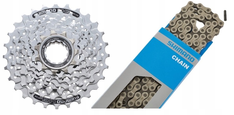 ZESTAW 8 rzędów Kaseta CS-HG51 Łańcuch CN-HG71