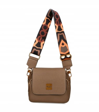 Kabelka Přes Rameno dámská Ego s klopou přírodní kůže Hnědá