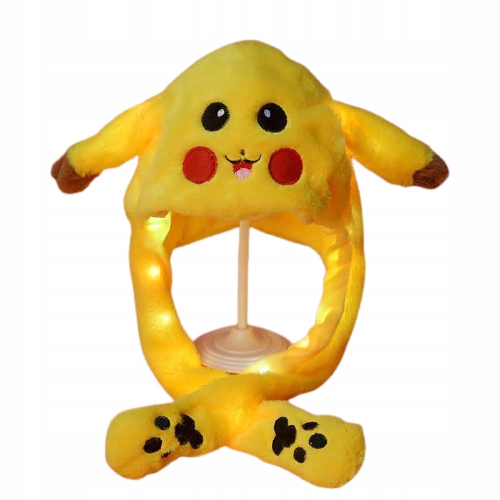 

Czapka Uszy Pokemon Pikaczu Pikachu świeci ruch