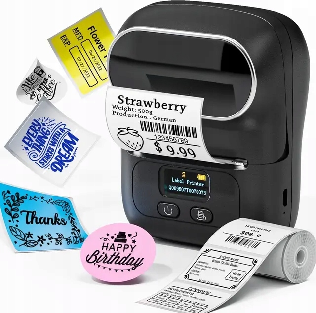 Phomemo M110 mini termální tiskárna samolepicích etiket a štítků, Černá