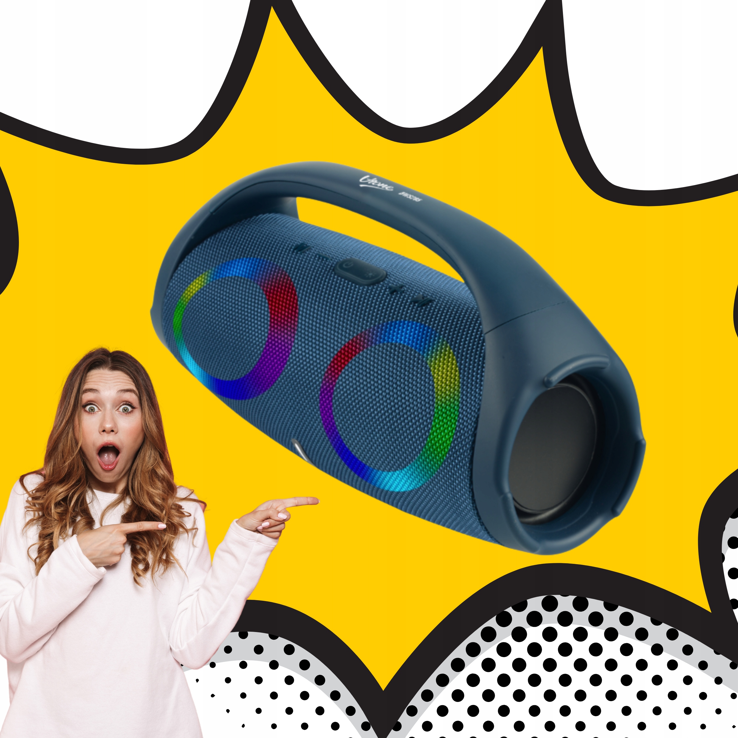 GŁOŚNIK BLUETOOTH USB SD AUX PRZENOŚNY BEZPRZEWODOWY RADIO FM WIEŻA BOOMBOX Komunikacja Bluetooth