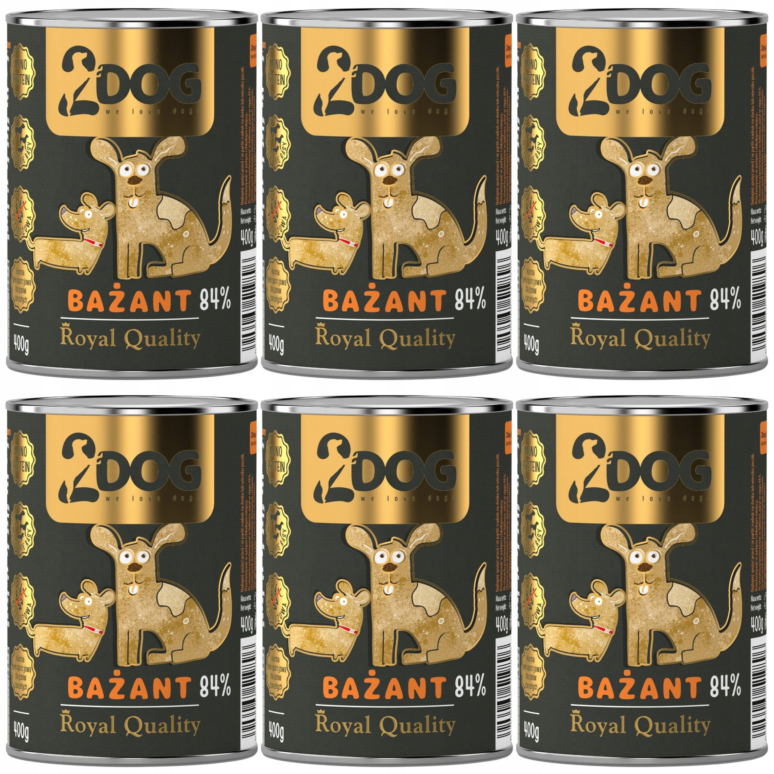 Levně 2Dog Vlhké krmivo pro psy Bažant 84% Royal Quality 400 g