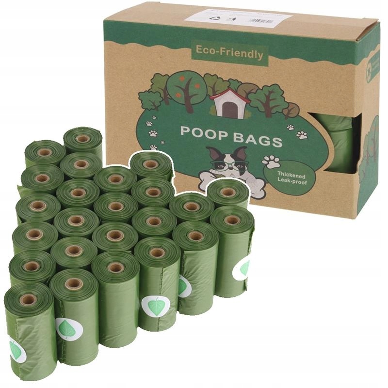 Levně Sáčky Na Psí Exkrementy Sáčky Na Hovínka Psa Biologicky Rozložitelné Sada 24 Rolí