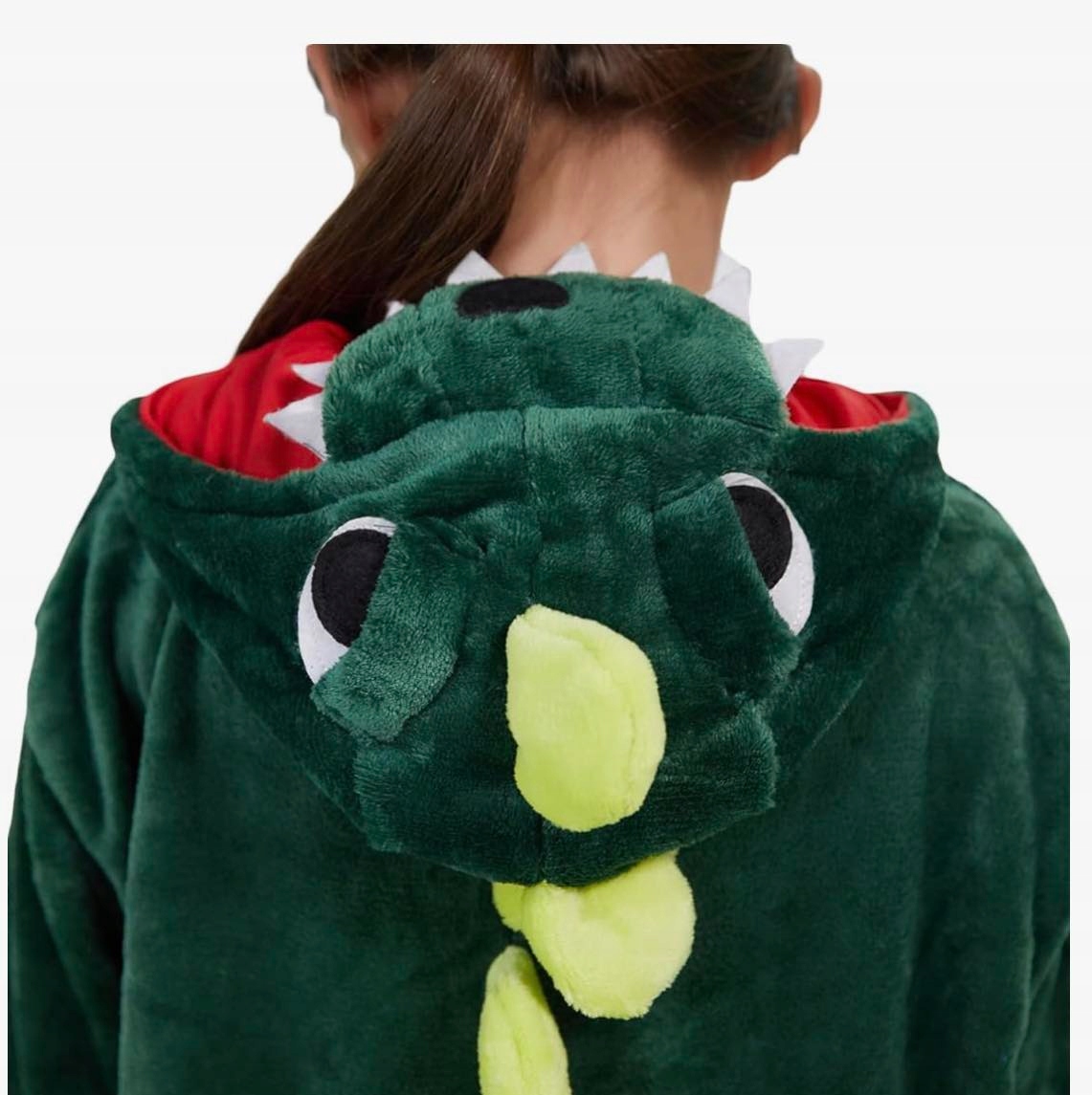 DINOZAUR PIŻAMA KIGURUMI DINO SMOK DZIECIĘCA DRES ONESIE 140-146 Rozmiar (new) 140 (135 - 140 cm)