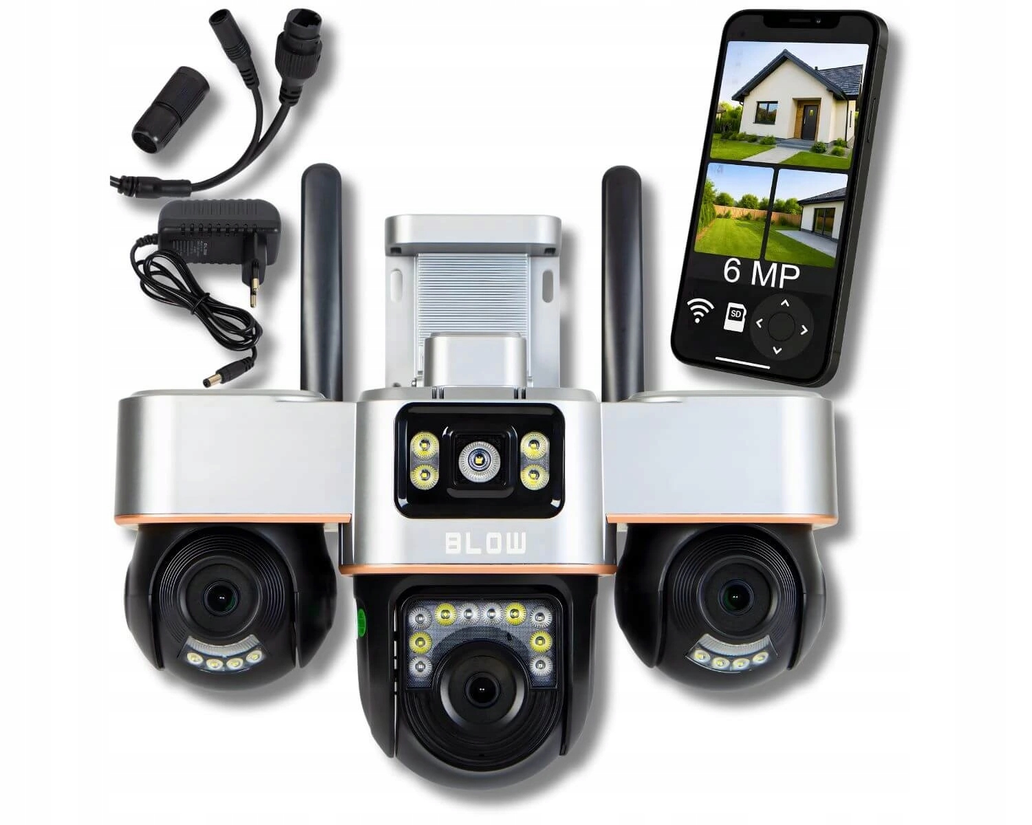 Blow V-336B WiFi Ip kamera 6MP s tromi objektívmi a Ptz